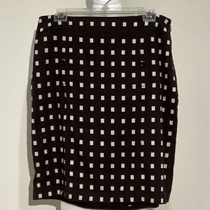 Ann Taylor Women's Brown & Cream Midi Skirt